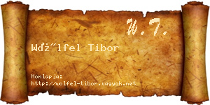 Wölfel Tibor névjegykártya